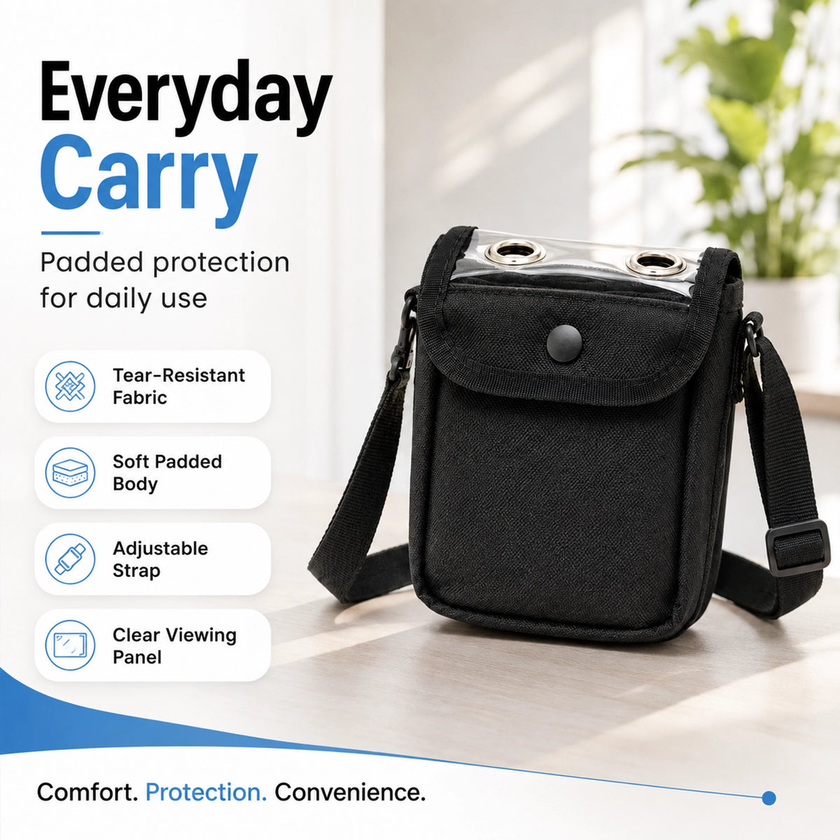 Protective Carry Bag For 1-3L/Min Portable Oxygen Concentrator | Adjustable Shoulder Support