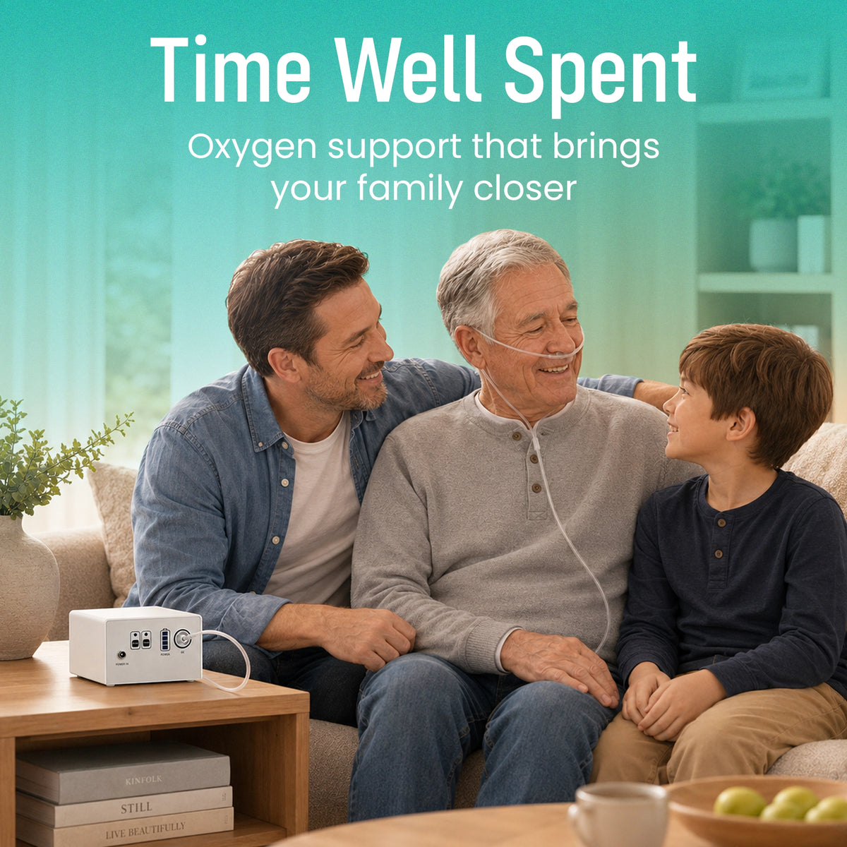1-3L/Min Portable Oxygen Concentrator | 10-12 Hours Continuous Flow Battery Life | Free Carry Bag