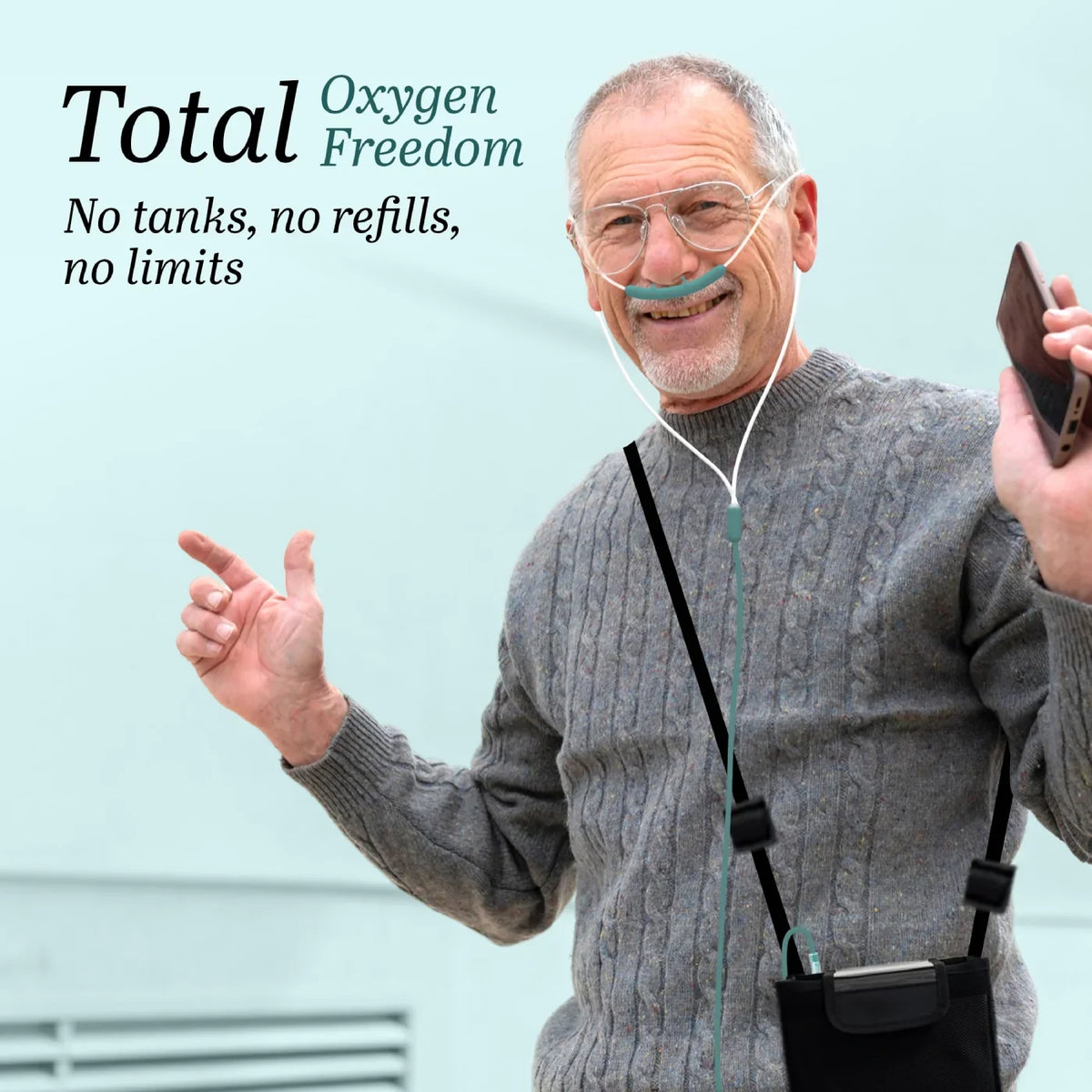 Portable Oxygen Device With Smart Pulse Flow | 1–7L Adjustable Oxygen Output | 85–90% Oxygen Purity