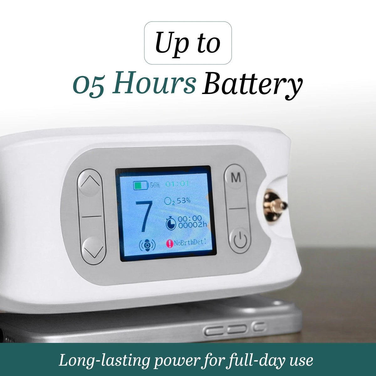 Portable Oxygen Device With Smart Pulse Flow | 1–7L Adjustable Oxygen Output | 85–90% Oxygen Purity