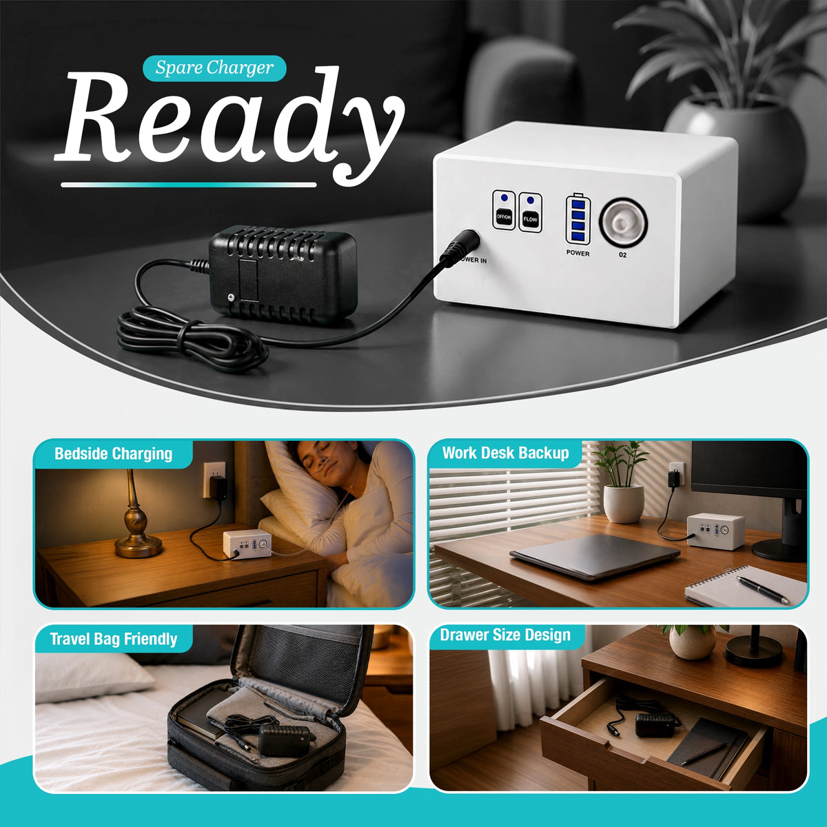 Wall Adapter For 1-3L/Min Portable Oxygen Concentrator | 4.2V Li-ion Charger